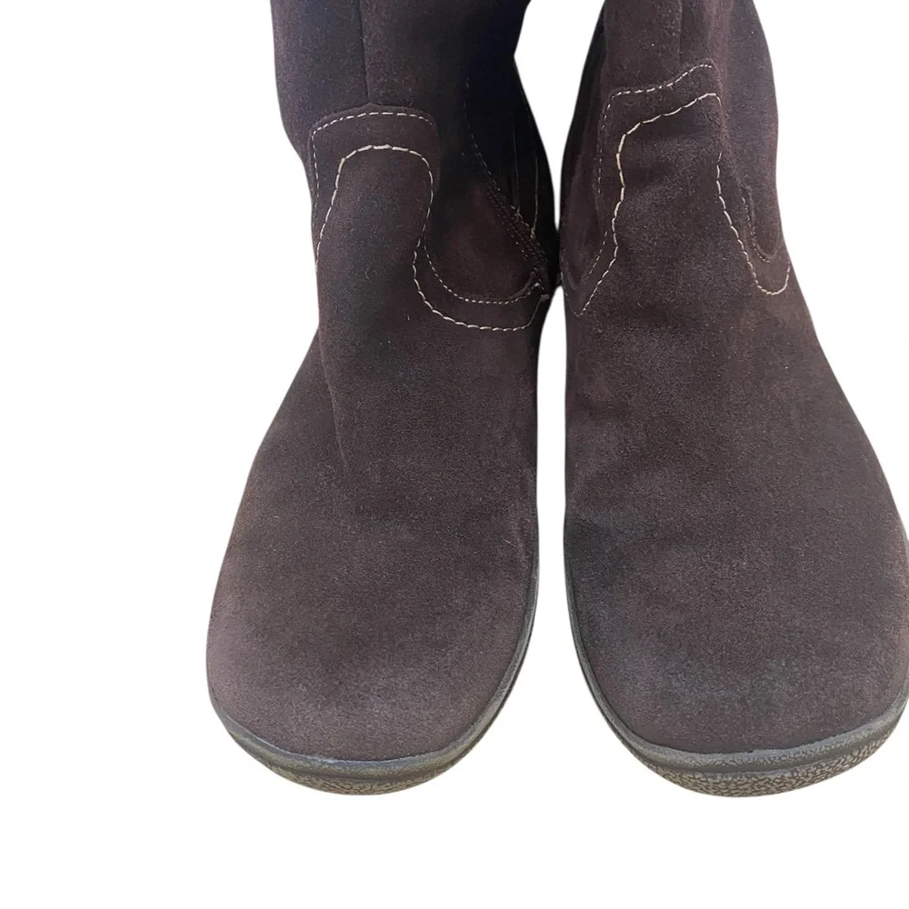 BJORNDAL DRAYLEN Women size 11M Faux-Fur Trim Winter Boots - Brown suede leather